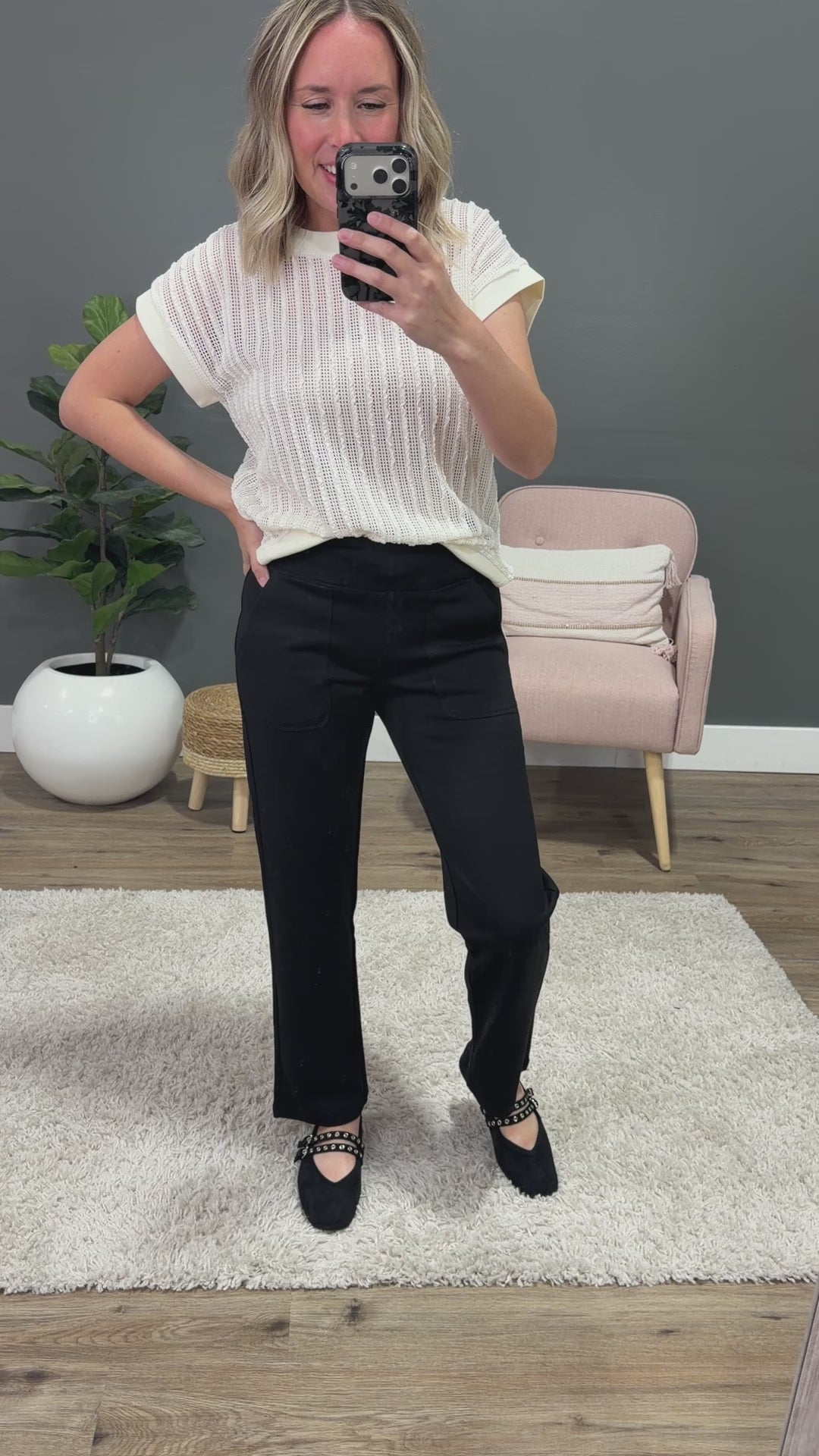 NEW! The Work Straight Pants - Black Michelle Mae