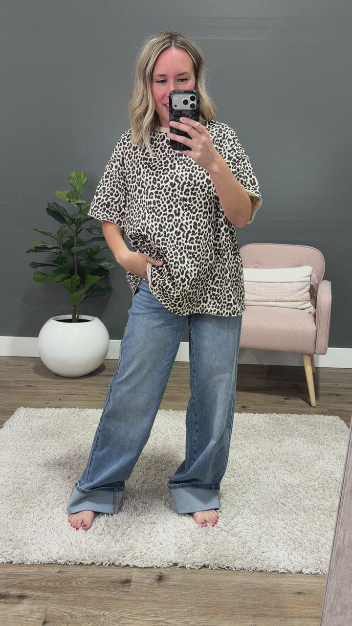 NEW! Ampersand Ave Layover Leopard Boyfriend Tee Ampersand Ave