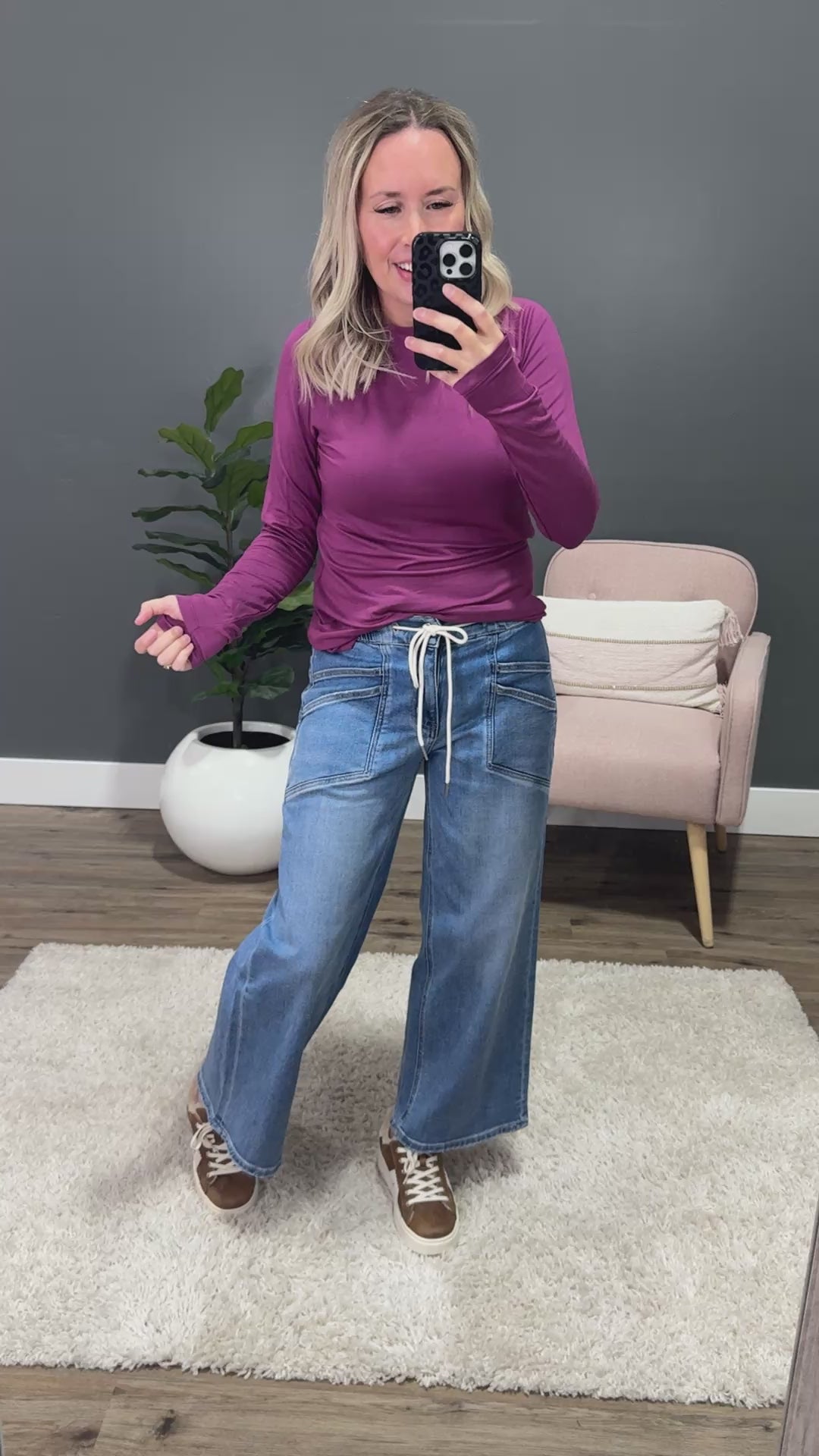 Blair Long Sleeve Top - Mulberry Michelle Mae