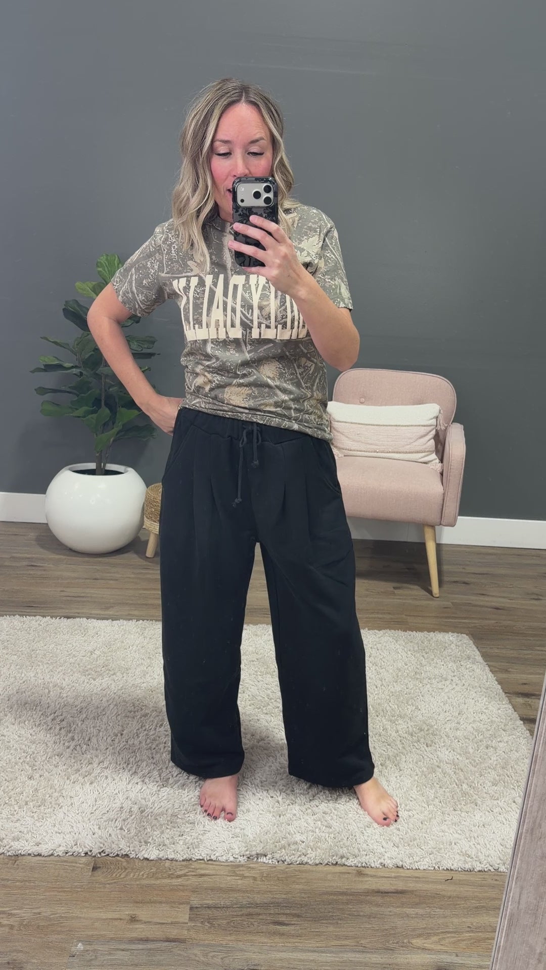 NEW! Mono B Wide Leg Lounge Pants - Black Mono B