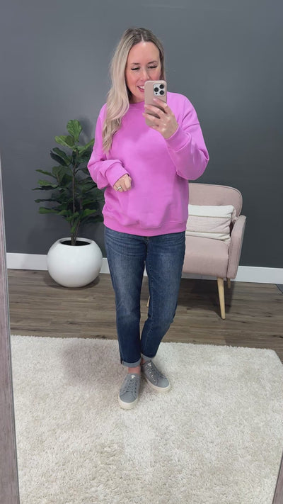 NEW! Cozy Crewneck Sweatshirt - Bright Mauve