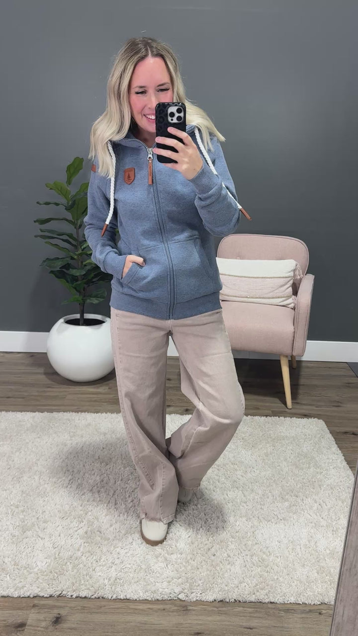 NEW! Wanakome Hera Full Zip Hoodie - Heather Blue Wanakome