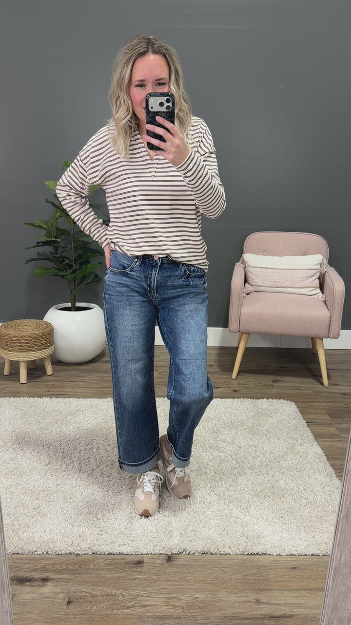 NEW! Risen Rowan Non Distressed Boyfriend Jeans - Dark Wash Risen