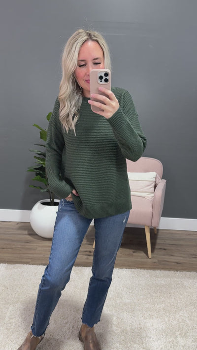 NEW! Leslie Side Slit Sweater - Kale