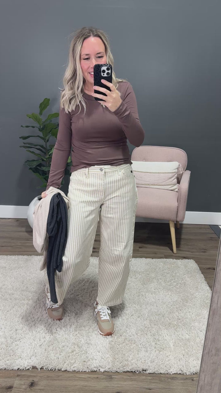 Elle Long Sleeve Knit Top - Brown Be Cool