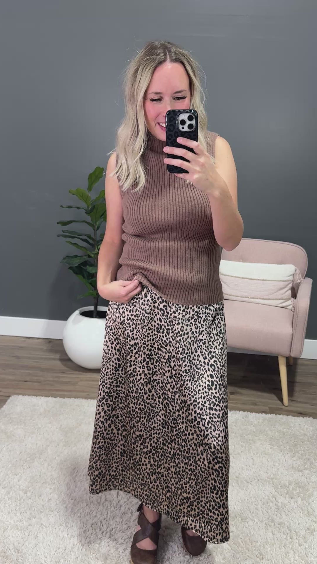 Rise Up Sleeveless Mock Neck Sweater Top - Chocolate SALE Be Cool