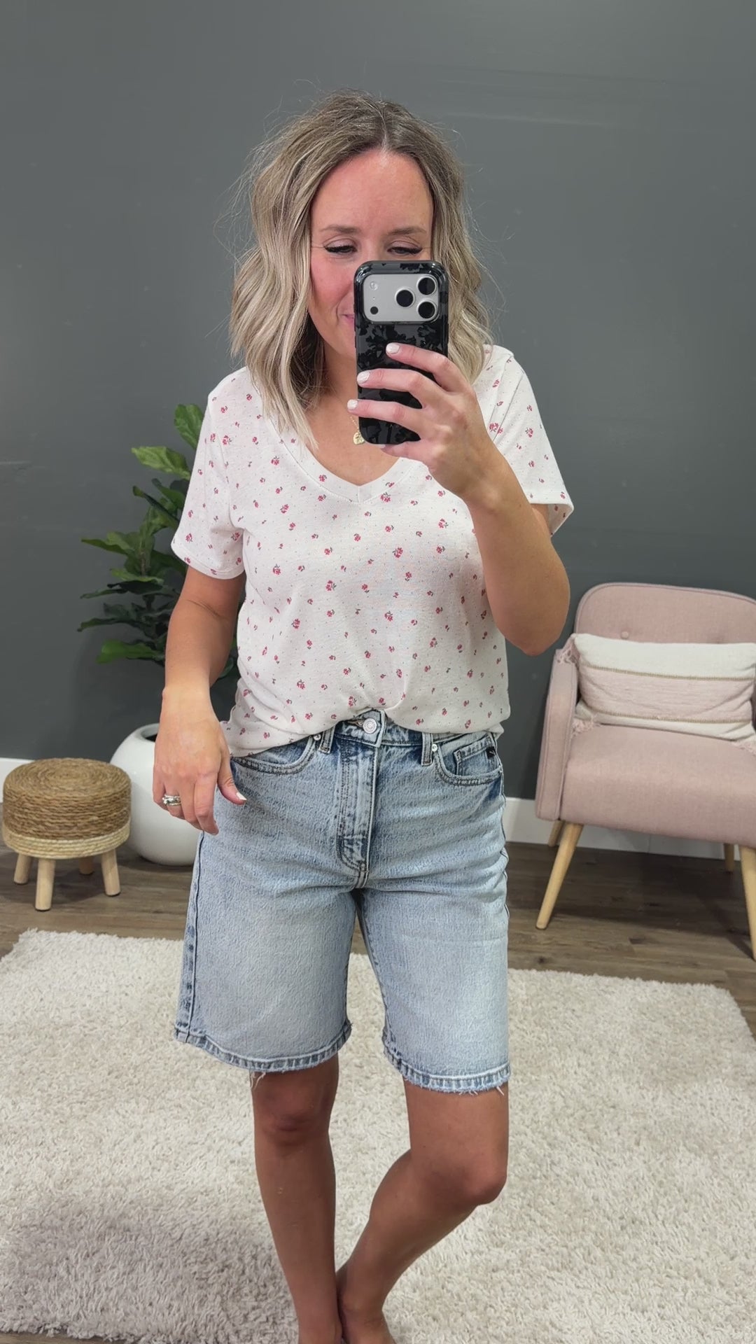 NEW! Kathryn Floral Pointelle Knit Top - Ivory