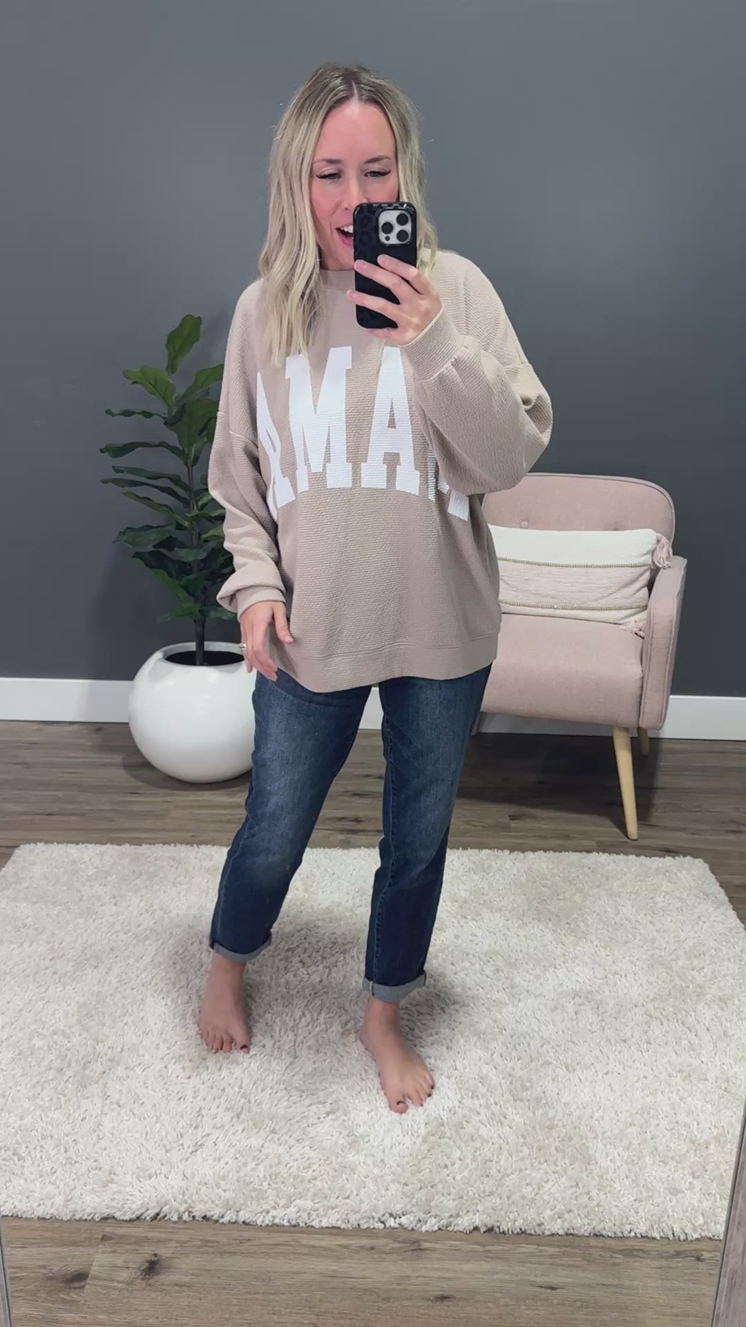 NEW! Mama Cloud Knit Top - Taupe Tres Bien