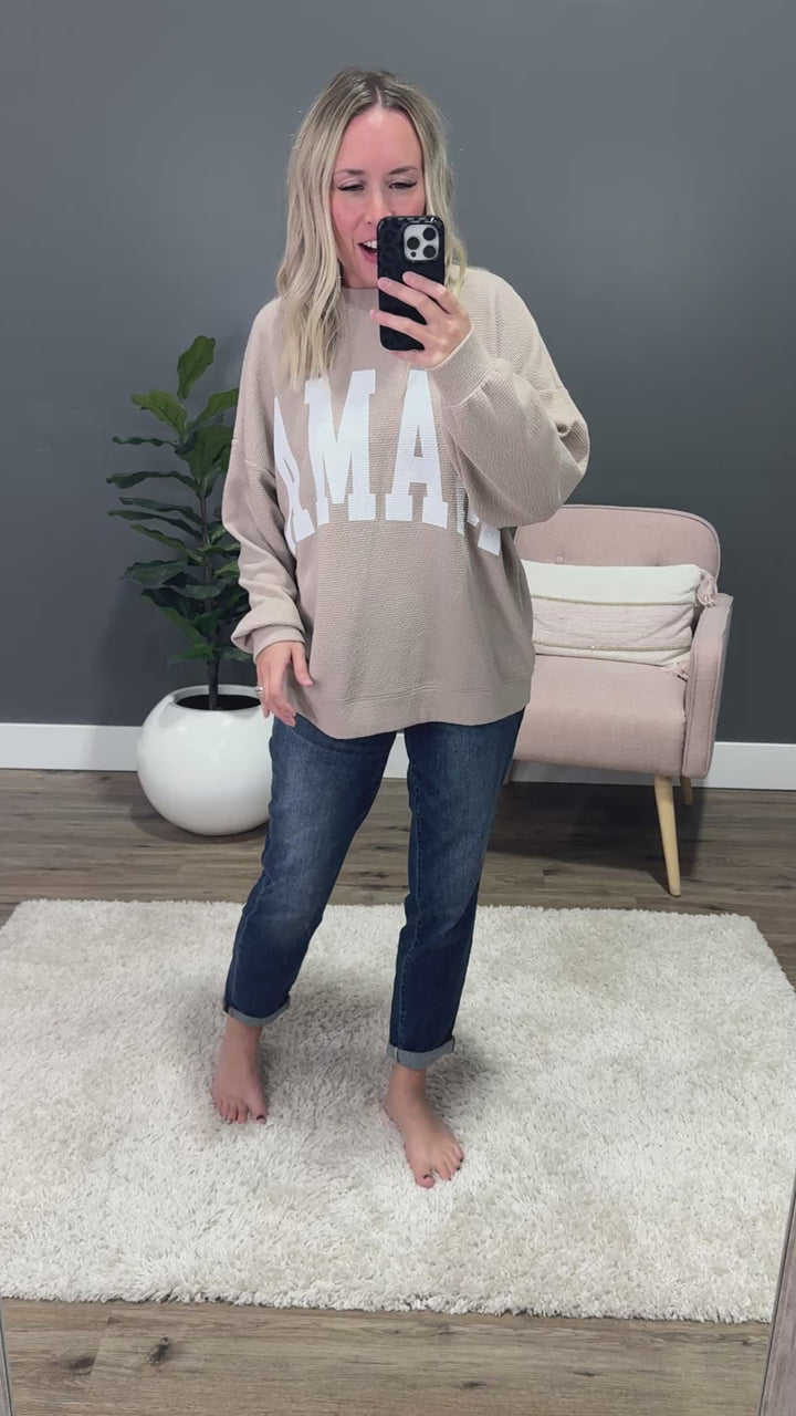 NEW! Mama Cloud Knit Top - Taupe Tres Bien