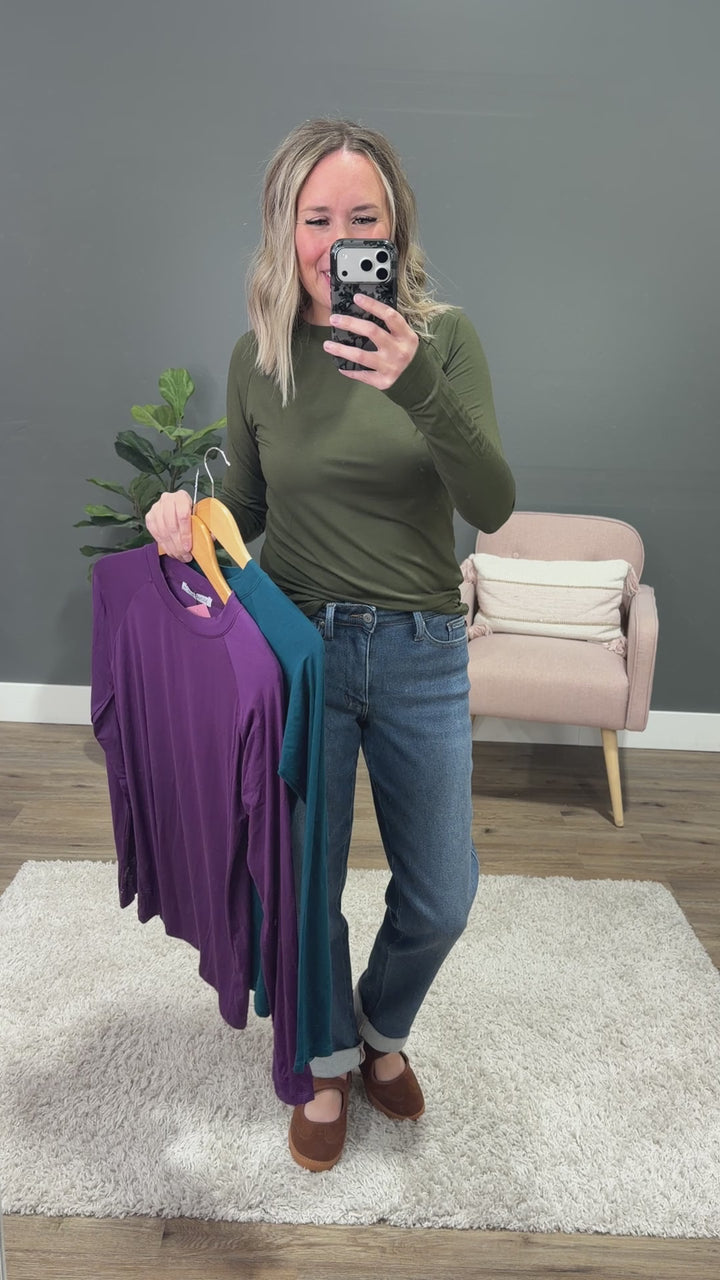 NEW! Blair Long Sleeve Top - Purple Michelle Mae