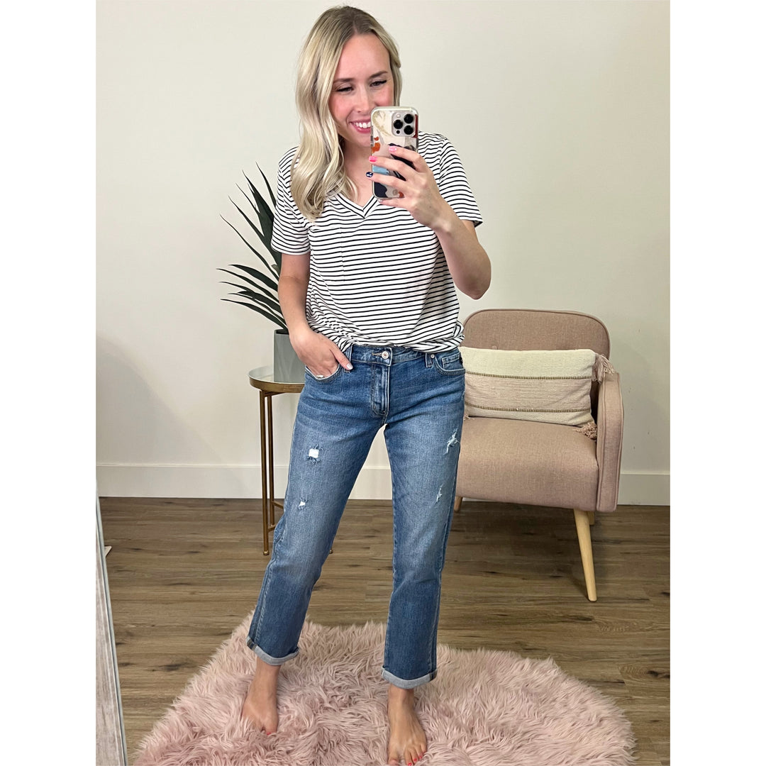 KanCan Marley Slight Distressed Boyfriend Jeans - Regular and Plus  KanCan   