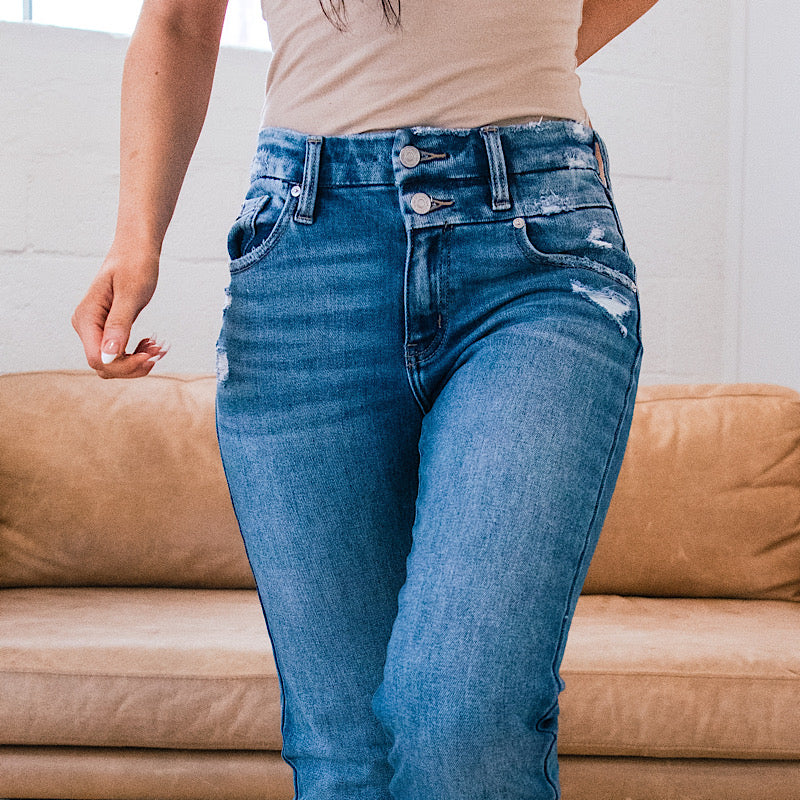 KanCan Ashley Waist Detail Straight Jeans  KanCan   