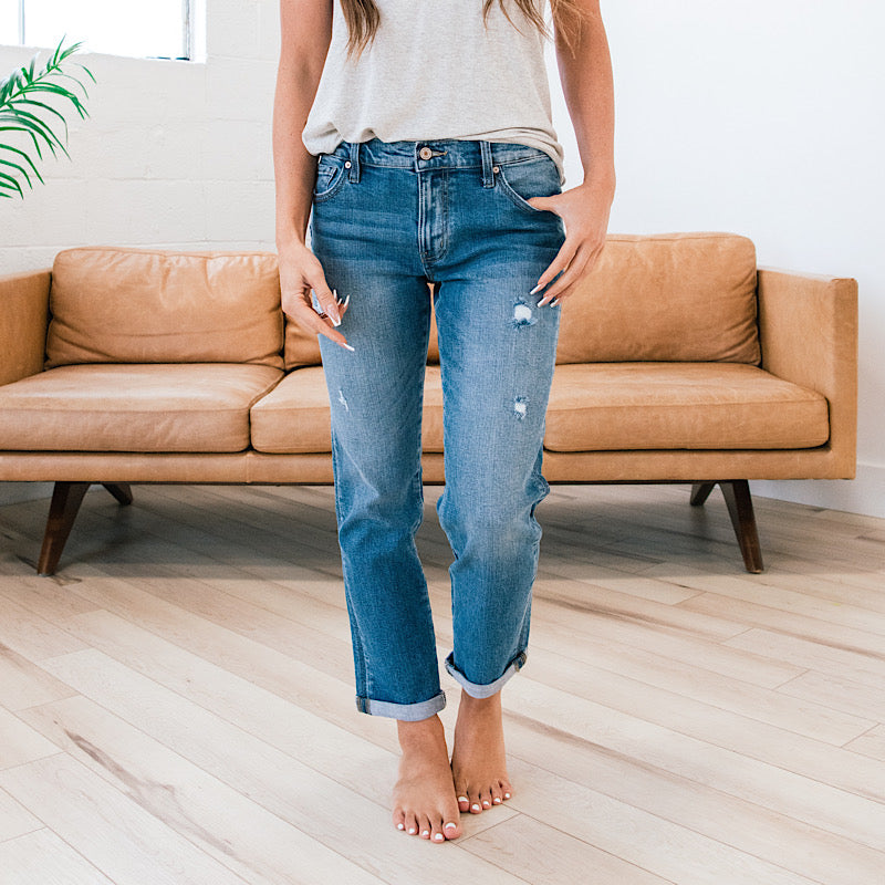 KanCan Marley Slight Distressed Boyfriend Jeans - Regular and Plus  KanCan   