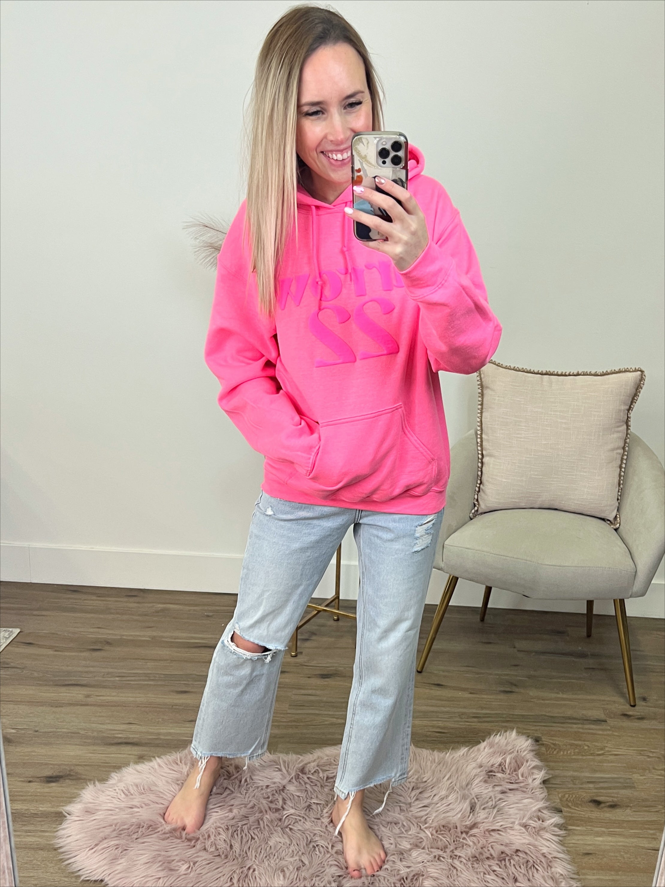 Arrow 22 Neon Pink Hoodie