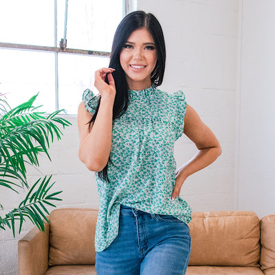 Nicki Green Floral Ruffle Blouse FINAL SALE  Staccato   